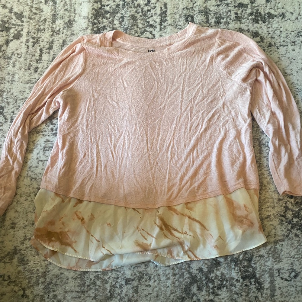 Lightweight flowing blush/pink blouse with satin underlay